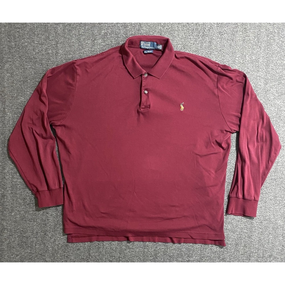 Polo Ralph Lauren Shirt Mens Red  Little Pony Long Sleeve Preppy* Size XL